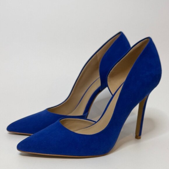 Mix No. 6 Electric Blue Suede Pumps Heels Stilletos Size 7.5 - Picture 1 of 7